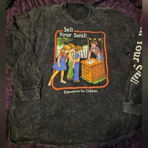 Steven Rhodes Graphic Long-sleeved Tee In Acid Black, 2XL